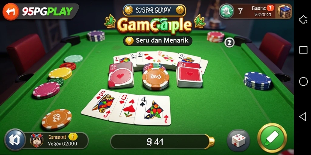 Screenshot utama 95PGPLAY menampilkan gameplay seru Gaple.