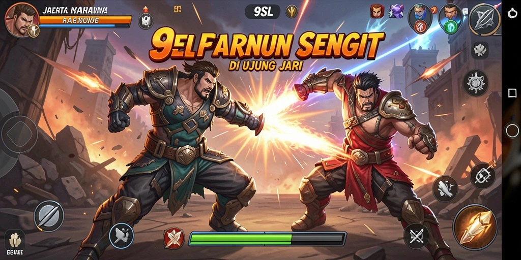 Screenshot yang menampilkan pertarungan epik di 9SL.