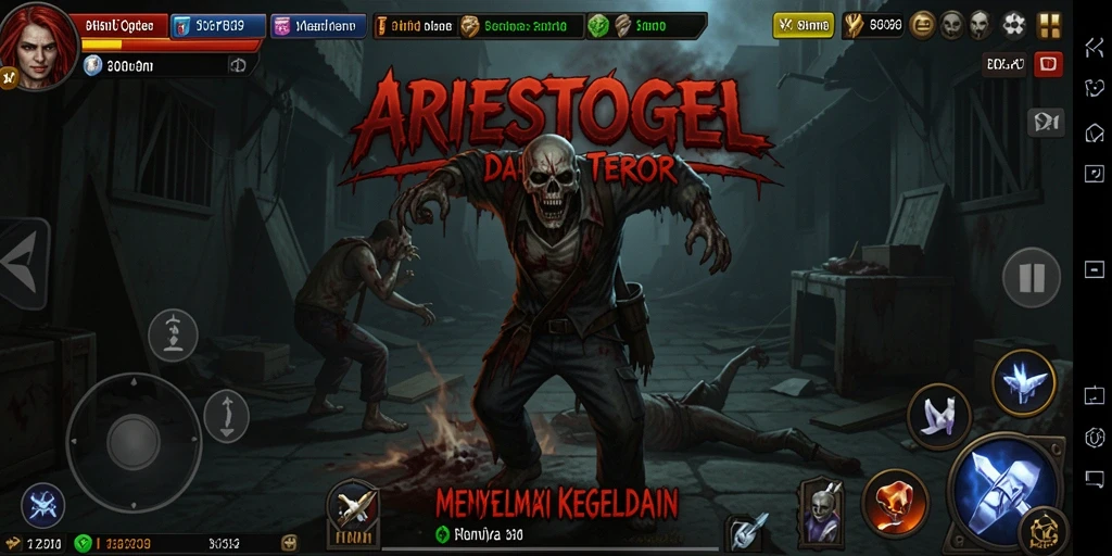 Screenshot ARIESTOGEL menampilkan suasana menyeramkan saat menjelajahi tempat angker.