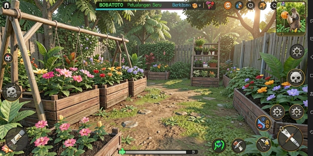 Tampilan gameplay <strong>BOBATOTO</strong> yang menampilkan aktivitas bertani yang menarik.