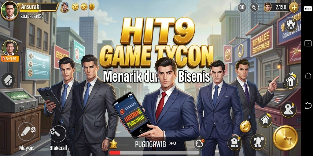 Tampilan gameplay HIT9 yang menampilkan pengelolaan perusahaan Tycoon.