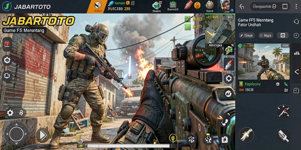Tangkapan layar utama JABARTOTO dengan aksi gameplay FPS yang mendebarkan.
