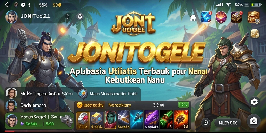 Tampilan utama aplikasi JONITOGEL dengan fitur utility.