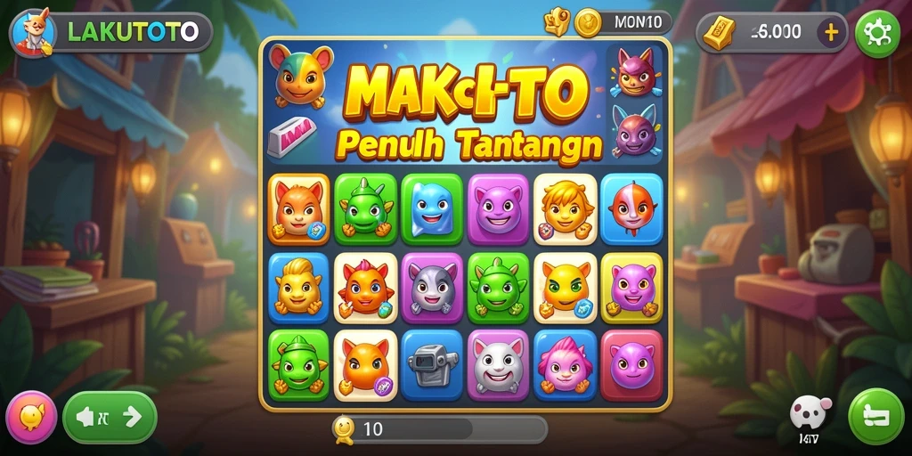 Screenshot gameplay <strong>LAKUTOTO</strong> menampilkan aksi match-3 yang seru.