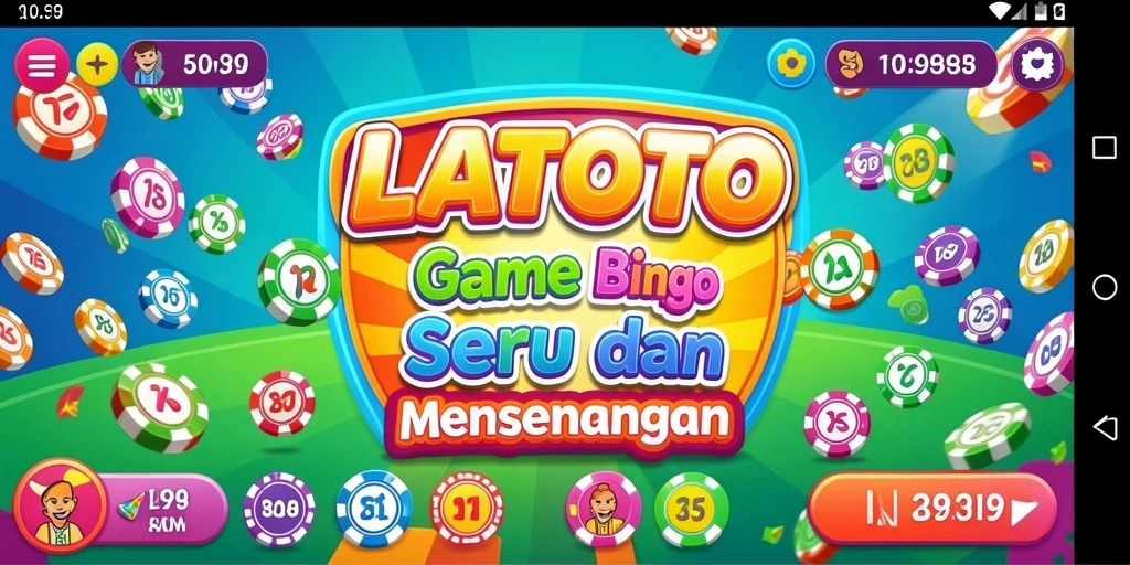 Tampilan seru dalam permainan Bingo LATOTO dengan banyak fitur.