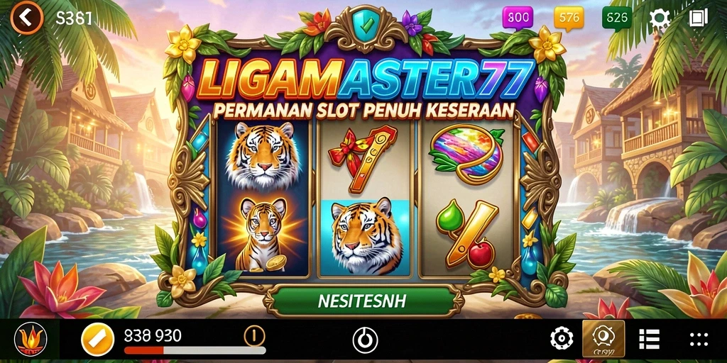 Tampilan gameplay menarik dari LIGAMASTER77 dengan slot yang penuh warna.