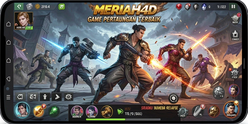 Tampilan gameplay menarik dari MERIAH4D dengan pertempuran strategis.
