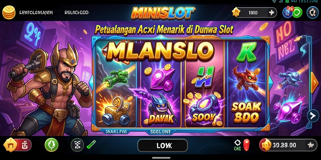 Tampilan gameplay <strong>MINISLOT</strong> yang dinamis dan mendebarkan.