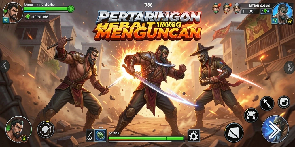 Tampilan screenshot utama MT966 menampilkan aksi pertarungan yang mendebarkan.
