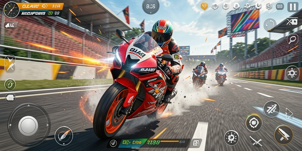 Gameplay balap motor yang mendebarkan di OJA89.