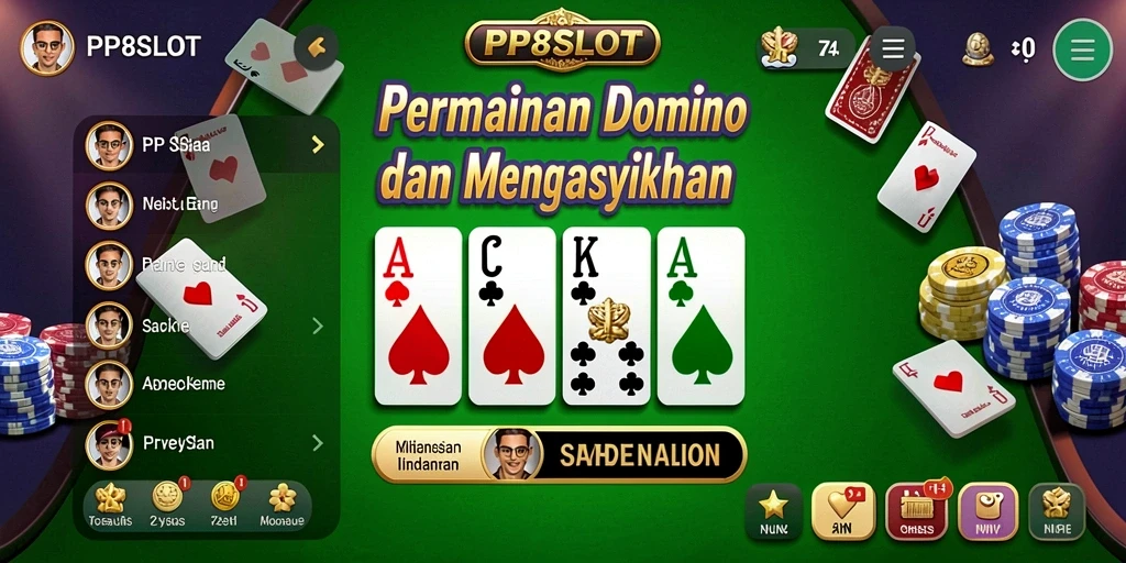 Tampilan gameplay seru dari PP8SLOT yang penuh tantangan Domino.