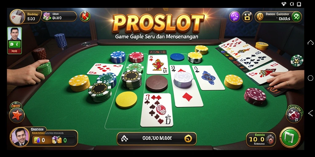 Tampilan gameplay Gaple yang seru dan interaktif di PROSLOT.