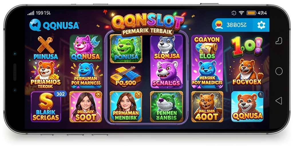 Tangkapan layar gameplay menarik dari QQNUSA yang menunjukkan mesin slot.