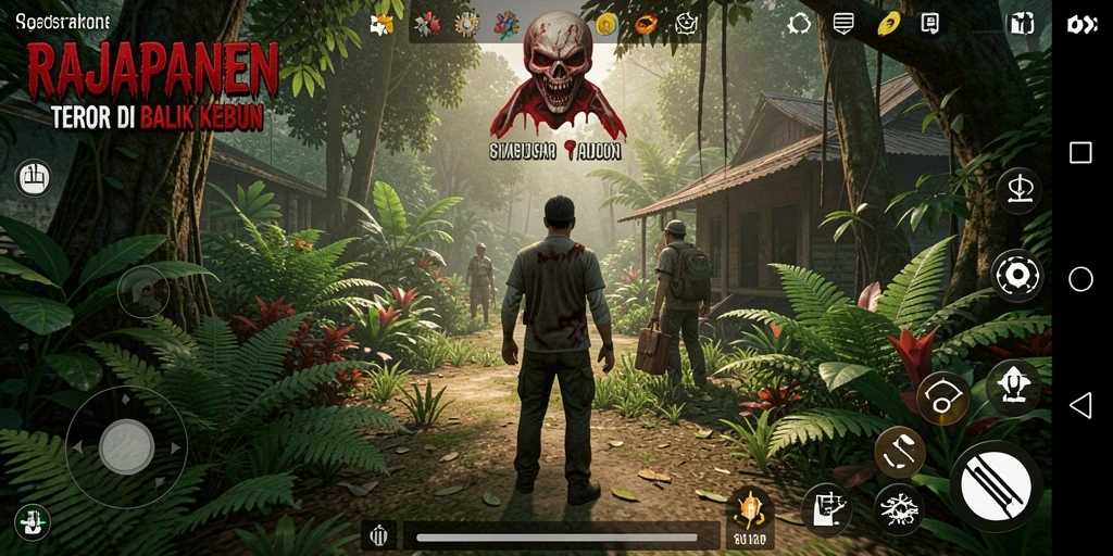 Gameplay intens di kebun angker dengan elemen horror.