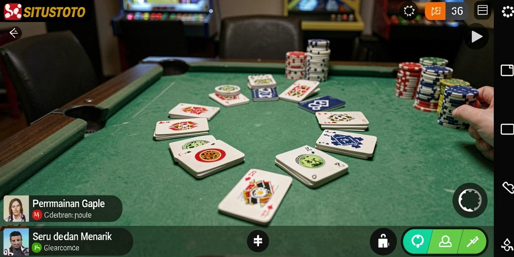 Screenshot gameplay SITUSTOTO menunjukkan suasana permainan Gaple yang seru.
