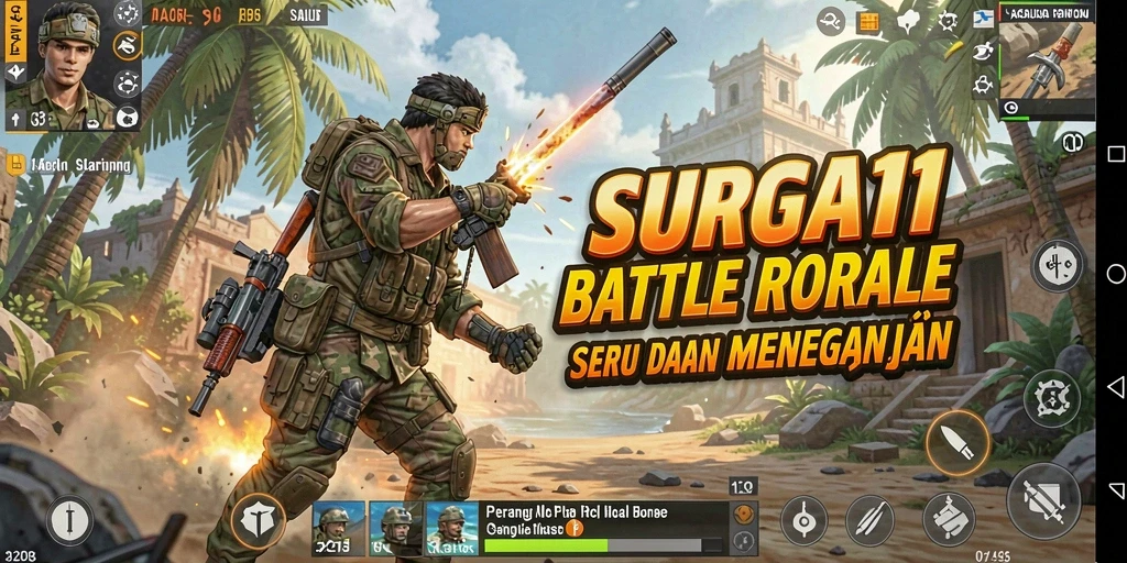 Tampilan gameplay seru dan adrenalin tinggi dalam SURGA11.