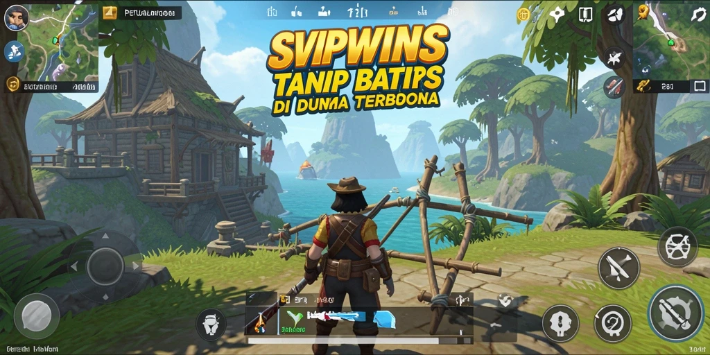 Screenshot gameplay SVIPWINS yang menampilkan petualangan eksplorasi dunia terbuka.