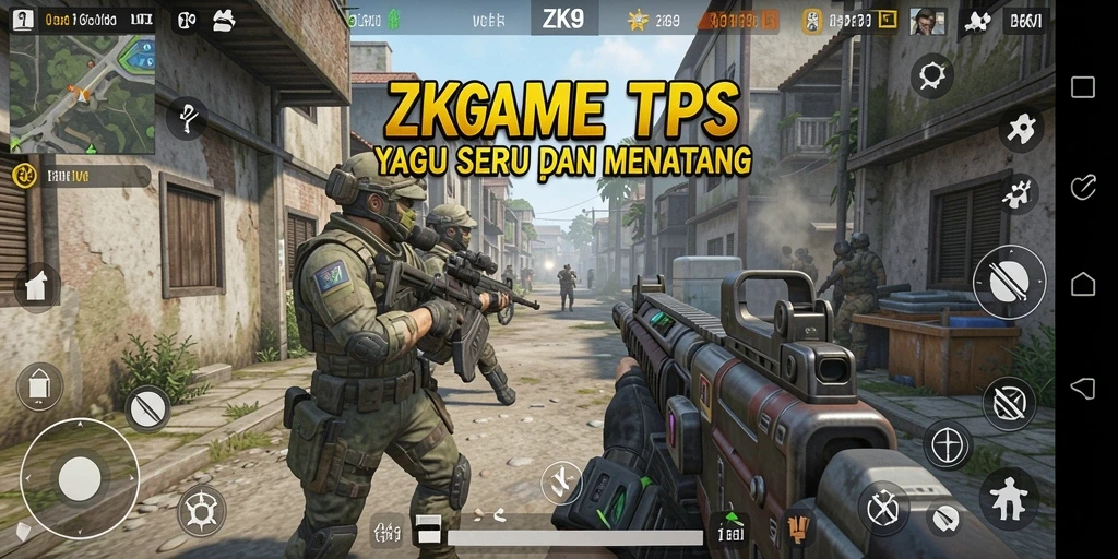 Screenshot utama ZK9 menampilkan aksi intens dalam gameplay TPS.